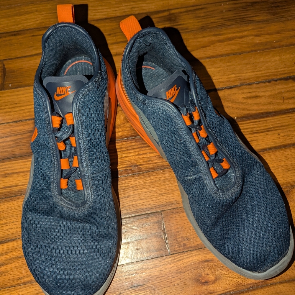 Nike Blue and Orange Sneakers with Modern Design‎